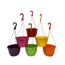 10 x 20CM PLASTIC HANGING BASKETS [VARIOUS COLOURS]